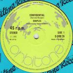 Dimple Hinds - Confidential - Orbitone Records - Pop