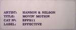 Hanson&Nelson - Movin' Motion - Effective Records - Trance